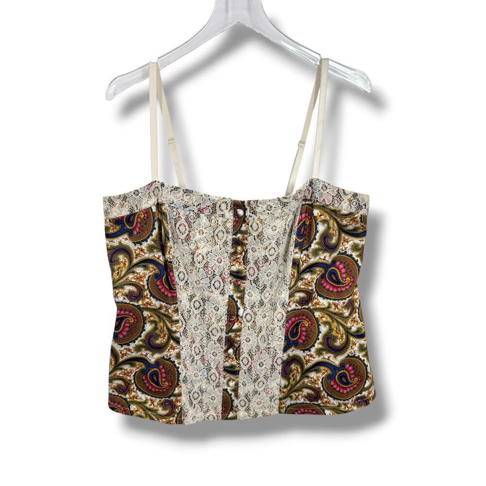 Torrid lace corset crop top women's 2X spaghetti stap paisley renaissance boho